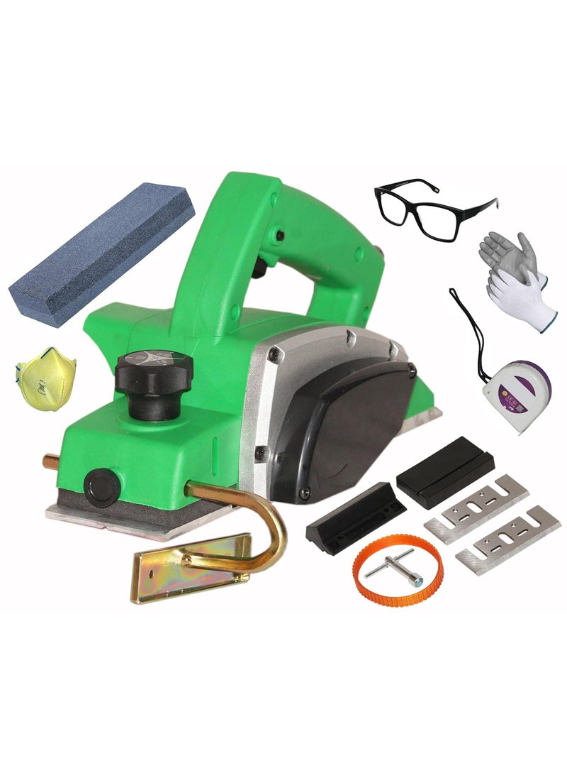 Digital Craft Digital Craft Wood Planer 1400W Machine of Carpentry HighPower MultiFunction Electric Planer Professional Woodworking Machine 82mm Electric Planer MachineTape 3MtrSharpening Stone  - Image 1