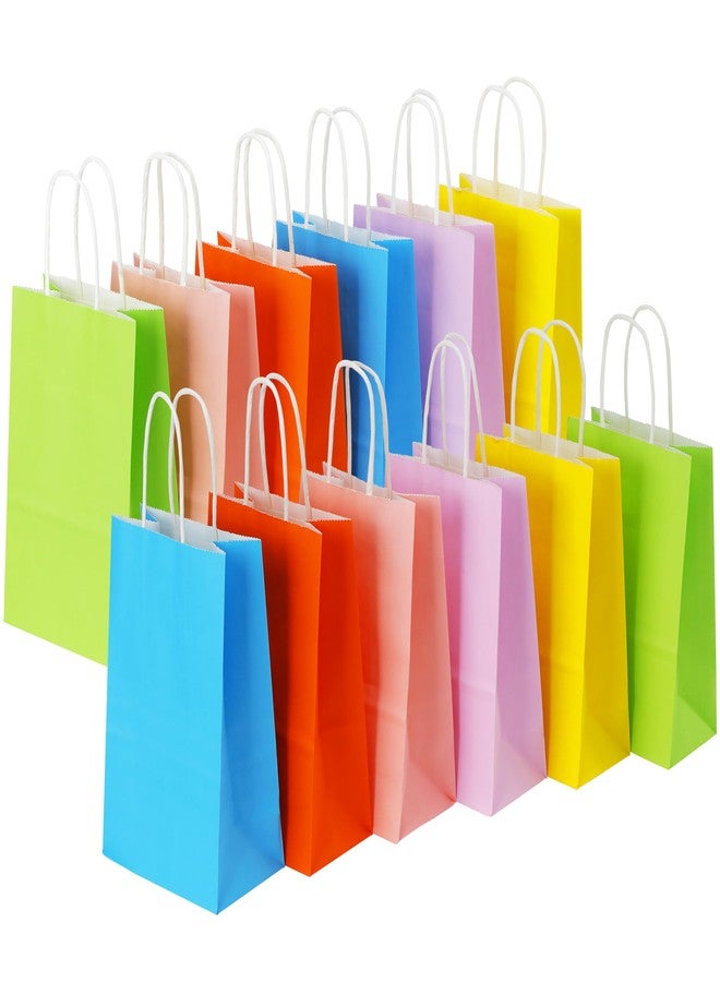 Tlpmsk 36Pcs Gift Bags with Handles, 5.1×3.3×8.5 Inch colorful Kraft Paper Bags, Bulk Small Size, for Party, Favor, Shopping, Wedding, Bakery - Image 1