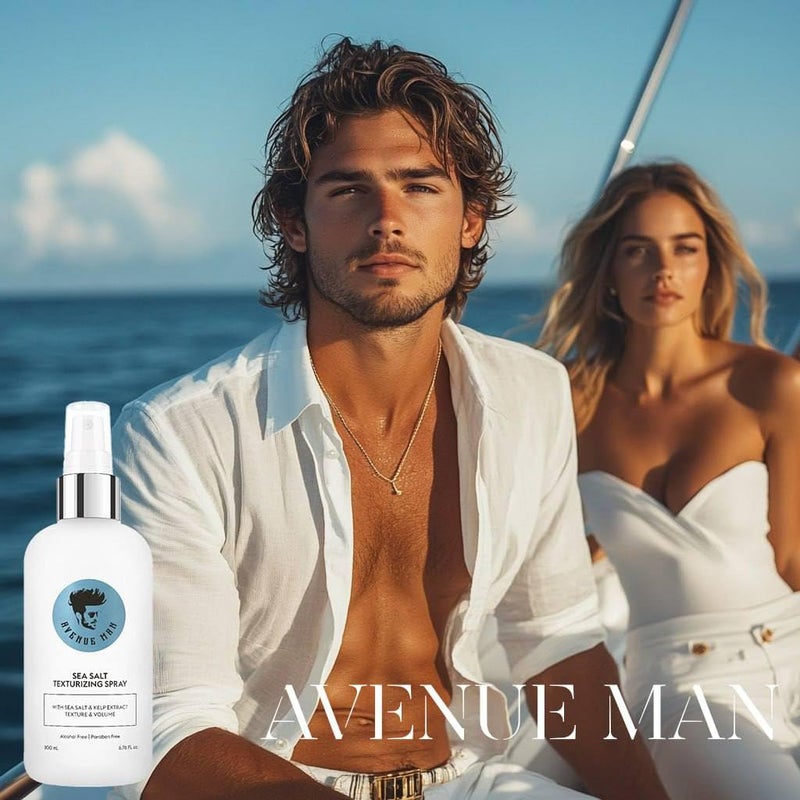 Avenue Man بخاخ تكثيف وتصفيف الشعر للرجال من أفينيو مان بملح البحر - خالي من البارابين، خالي من الكبريتات - 6.76 أونصة سائلة - Image 1