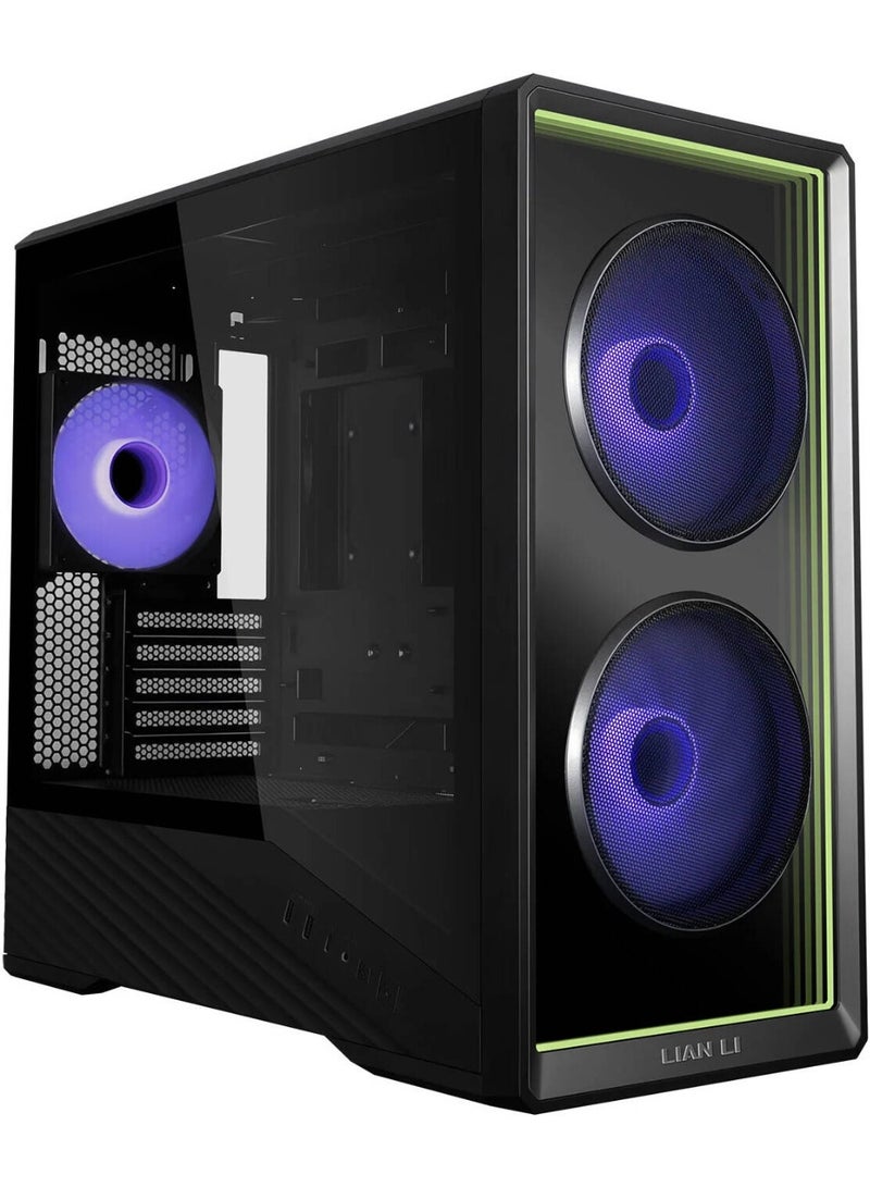 LIAN LI Vector V150 INF M-ATX Gaming PC Case, 4mm Tempered Glass Front & Side Panels, ARGB Infinity Mirror, 3 Pre-Installed Fans, Back-Connect M-ATX Support, Up to 360mm Radiator, 400mm GPU, USB 3.2 Type-C, Black | V150INFX B - Image 1
