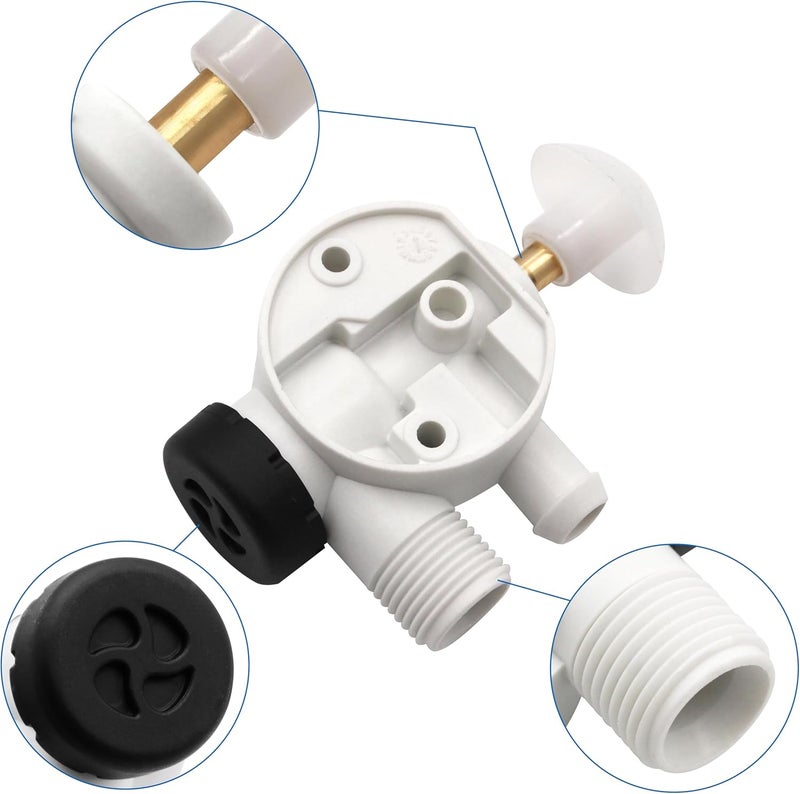 FLYINGAMZ 385314349 RV Water Valve Assembly Camper Trailer Toilet Repair Kit Compatible with Dometic Sealand EcoVac Vacuflush Pedal Flush Toilets - Image 2