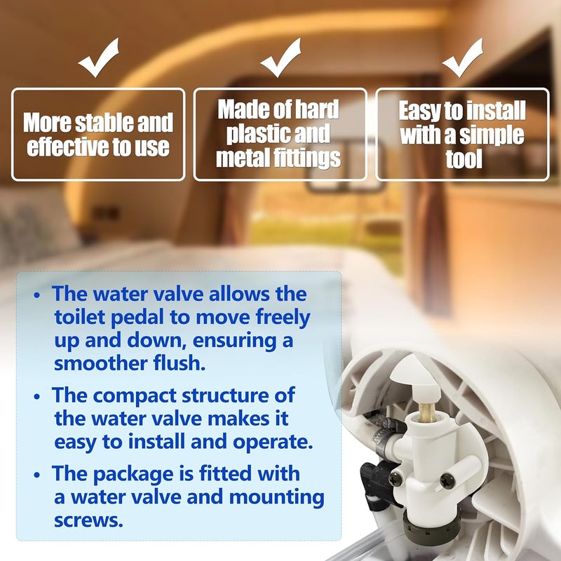 FLYINGAMZ 385314349 RV Water Valve Assembly Camper Trailer Toilet Repair Kit Compatible with Dometic Sealand EcoVac Vacuflush Pedal Flush Toilets - Image 4