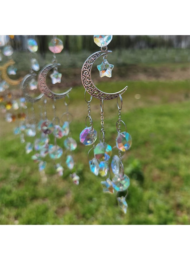 GRKC Hanging Pendant Ornament, Silver and Gold Moon Star Crystal Window Decor, Romantic Home Decoration, Exquisite Crystal Pendant to Add a Dreamy Atmosphere  - Image 5
