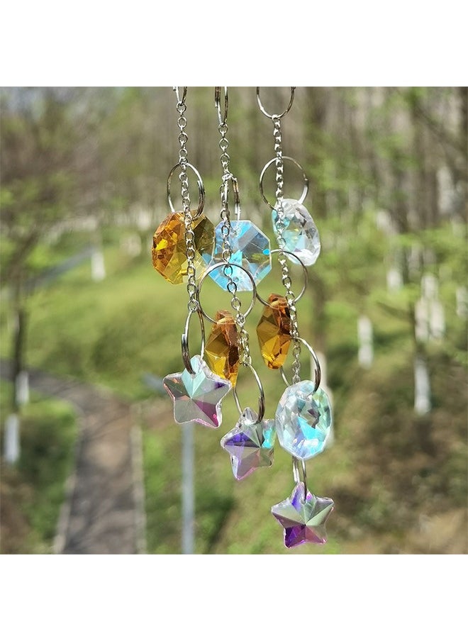 GRKC Hanging Pendant Ornament, Silver and Gold Moon Star Crystal Window Decor, Romantic Home Decoration, Exquisite Crystal Pendant to Add a Dreamy Atmosphere  - Image 4