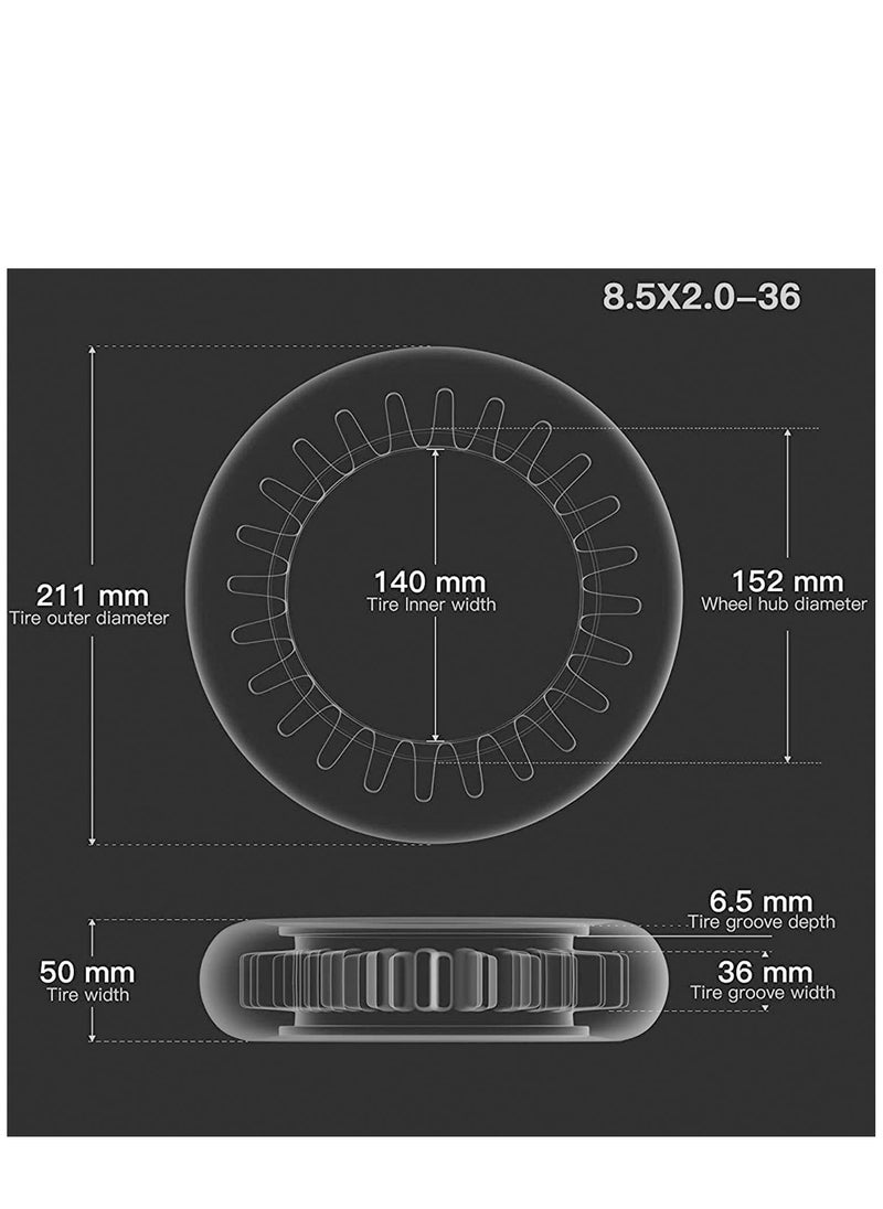 SYOSI - Solid Rubber Tire 8.5 inch for Gotrax GXL V2/XR/APEX XL S2/S2R M365/Pro Scooter Front/Rear Tyre Shock Absorption Explosion Proof Accessories 2PCS - Image 1
