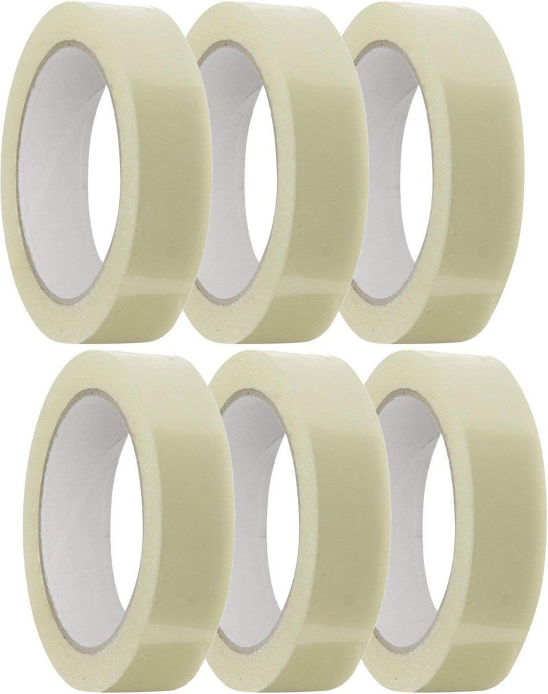 JONTY Cello Transparent Adhesive BOPP Tape 1'' inch Width x 65 Meter Length Roll - Packing Tape (Pack 6) - Image 1