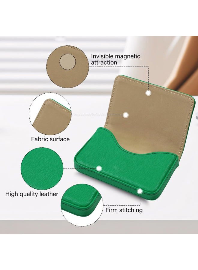 AI-DEE RFID Blocking Wallet - Minimalist Leather Business Credit Card Holder, Dark Green, S, Minimalist - Image 3