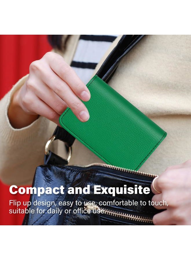 AI-DEE RFID Blocking Wallet - Minimalist Leather Business Credit Card Holder, Dark Green, S, Minimalist - Image 4