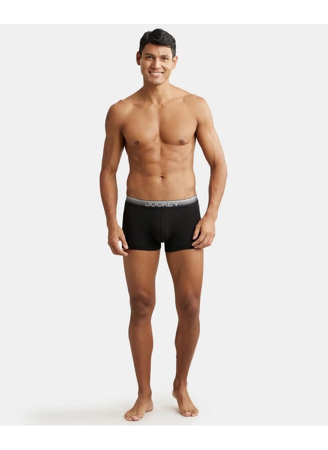 JOCKEY - Jockey Modern Solid Trunks for Men with Double layer Contoured Pouch US20_Black_M - Image 1