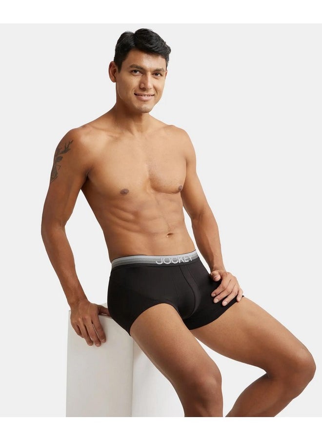 JOCKEY - Jockey Modern Solid Trunks for Men with Double layer Contoured Pouch US20_Black_M - Image 1
