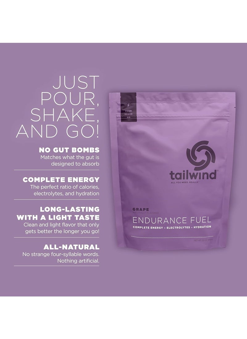 Tailwind Nutrition Endurance Fuel, Electrolyte & Hydration Sports Drink Mix Powder, Grape 50 Servings  - Image 2