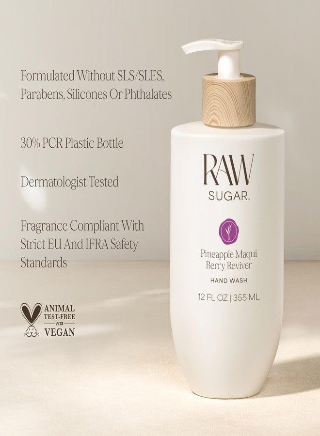 RAW SUGAR Pineapple Maqui Berry Reviver Hand Wash, 12 Fl Oz (Pack of 4) Liquid Hand Soap for Kitchen or Bathroom, Cleanses & Refreshes Hands, Vegan, Formulated without SLS/SLES & Parabens - Image 5