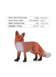 Generic Simulation Solid Wild Fox Model Red Fox Big White Fox Arctic Fox Red Fox Static Children's Hand-made Ornaments-Colour:Zq030 Little Red Fox (solid) 15.5g  - Image 1