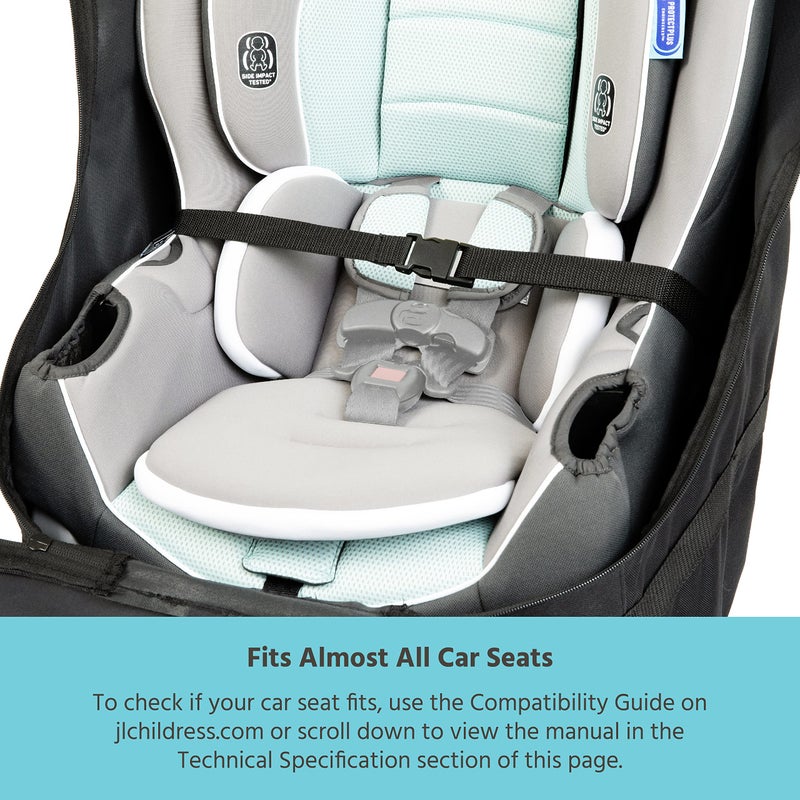 J.L. Childress Wheelie Car Seat Bag - Travel Bag for Airplane, Fits Most Baby & Infant Car Seats, Boosters, & Carriers, Airport Accessories for Gate Check or Baggage Check, Dual Rubber Wheels - Black - Image 5