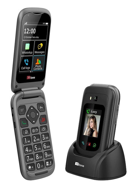 TTfone TT970 Whatsapp 4G Touchscreen Senior Big Button Flip Mobile Phone - With 8MP Camera and Hearing Aid Compatible - Easy and Simple to Use
