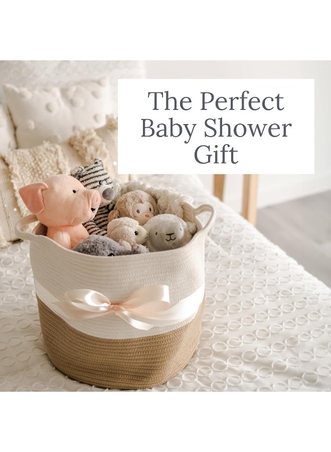 Natemia Rope Storage Basket- Nursery Bin and Toy Organizer (20â€x20â€x14â€), Laundry Basket, Basket for Towels, Pillows and Blankets - Image 5