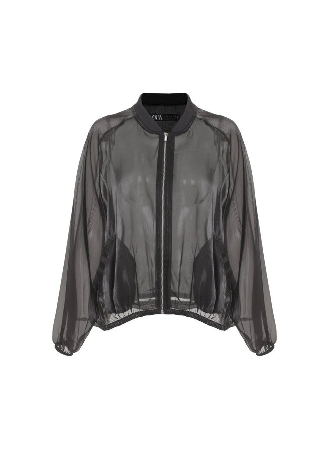 Zara Women's Lightweight High-end Elegant Stand Collar Long-sleeve Casual Jacket - Image 2