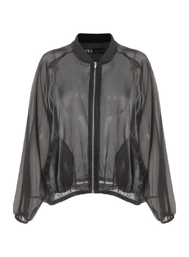 Zara Women's Lightweight High-end Elegant Stand Collar Long-sleeve Casual Jacket - Image 1