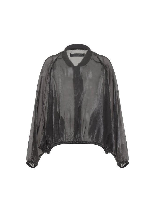 Zara Women's Lightweight High-end Elegant Stand Collar Long-sleeve Casual Jacket - Image 3