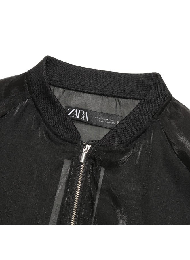 Zara Women's Lightweight High-end Elegant Stand Collar Long-sleeve Casual Jacket - Image 4