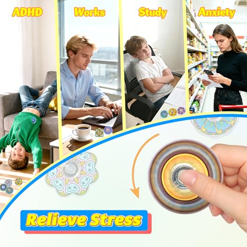 Sqlhrke 28 Pack Fidget Spinner Toys Mini Party Favors Easter Basket Goodie Bag Stuffers Gifts Stress Relief Sensory Toys for Kids Teens Adults ADHD Autisms Treasure Box Toy for Classroom Prizes Supplies - Image 5