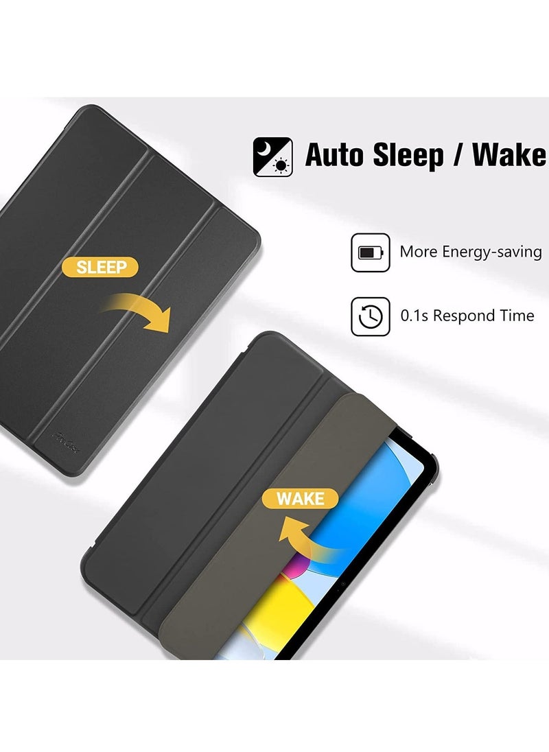 ELTRAZONE iPad 10th Generation Case 2022 iPad 10.9 Inch Case, iPad 10 Case Slim Stand Hard Shell Back Protective Smart Cover for 10.9” iPad 10th Gen 2022 Release A2696 A2757 A2777 -Black - Image 4