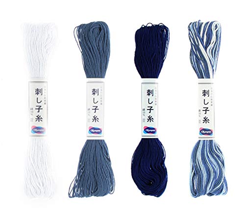 Olympus Sashiko Thread 20m Skein Color Bundles (Traditional: 52-01-10-18) - Image 1