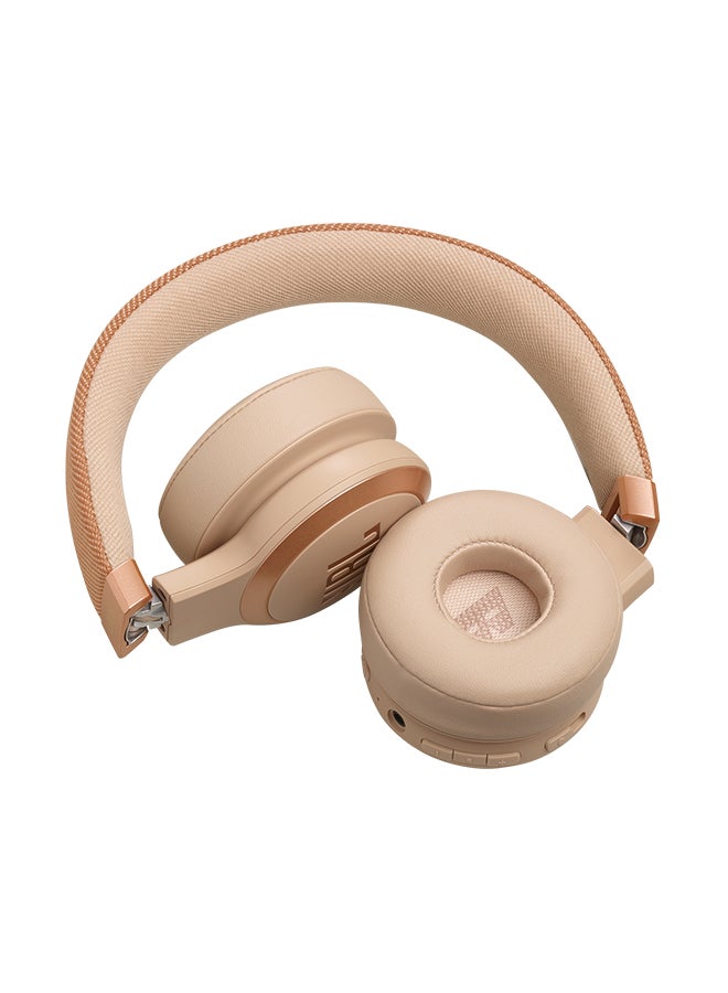 JBL Live 670NC Wireless On-Ear Headphones With True Adaptive Noise Cancelling Beige - Image 4