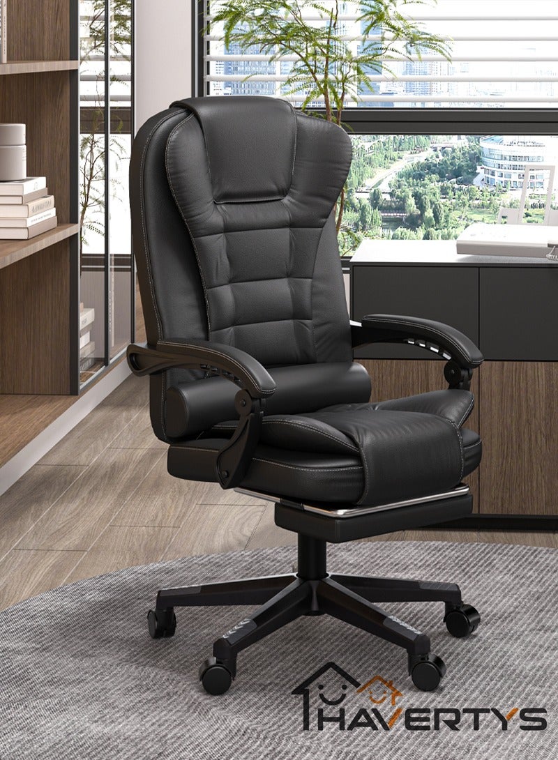 HAVERTYS Ergonomic Office Chair Executive Chair PU Leather Reclining Chair  High-Back  Gaming Chair with Foot Padel  Adjustable Height Computer Chair - Image 1