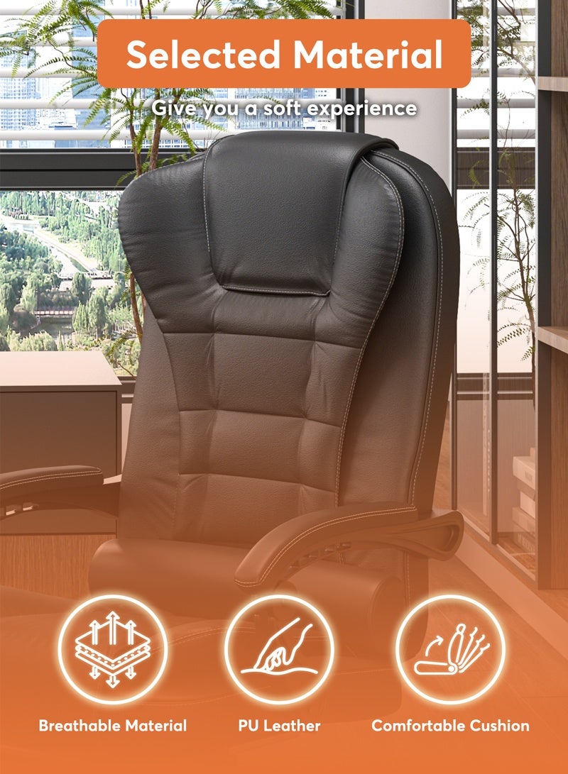 HAVERTYS Ergonomic Office Chair Executive Chair PU Leather Reclining Chair  High-Back  Gaming Chair with Foot Padel  Adjustable Height Computer Chair - Image 5