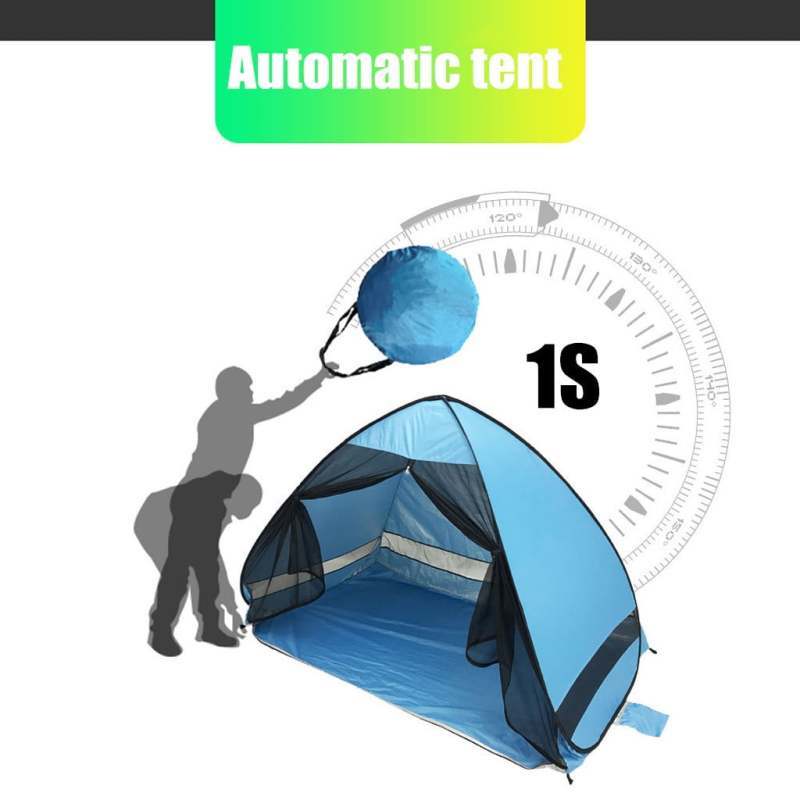 Beach Tent 78.7 × 47.2 × 51.2 Inch 50+ UPF Protection Popup Tent - One-Second Setup Sun Shade Tent for Beach Lake Park Outdoor Adventures - Image 3