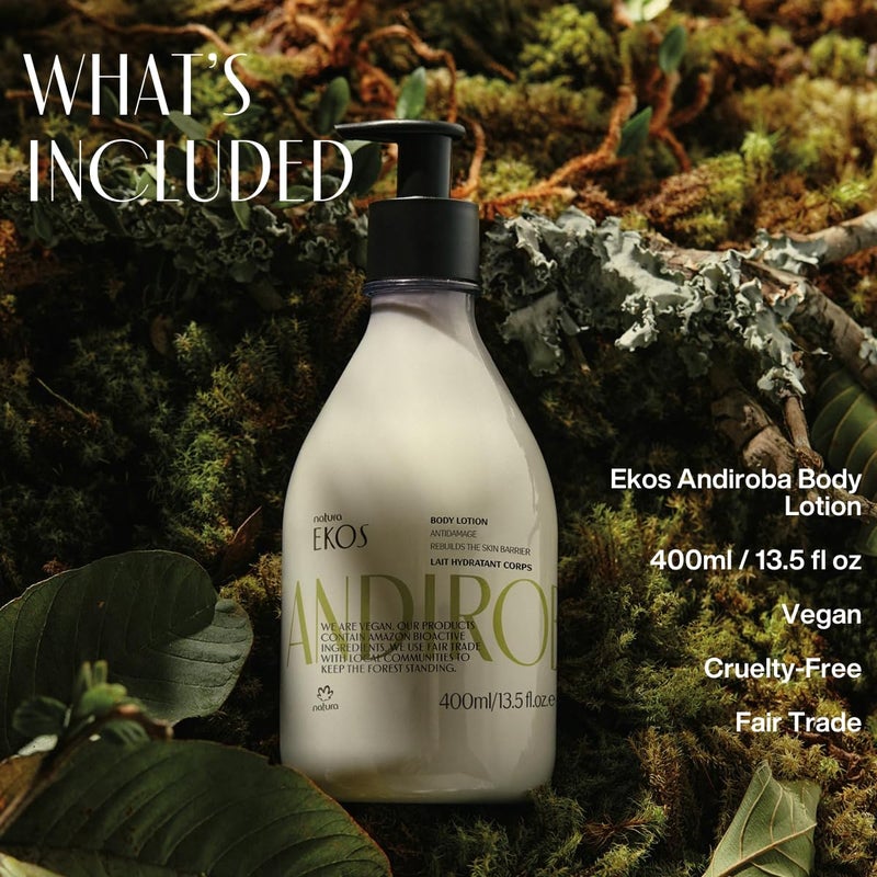 Natura - Ekos Andiroba Restorative Body Lotion - Therapeutic Oil - 30 Hours of Moisturization - Soothe Muscles - Vegan Skin Care - Brazilian Beauty Secrets - Self Care & Body Care - 13.5 fl oz (400ml) - Image 4