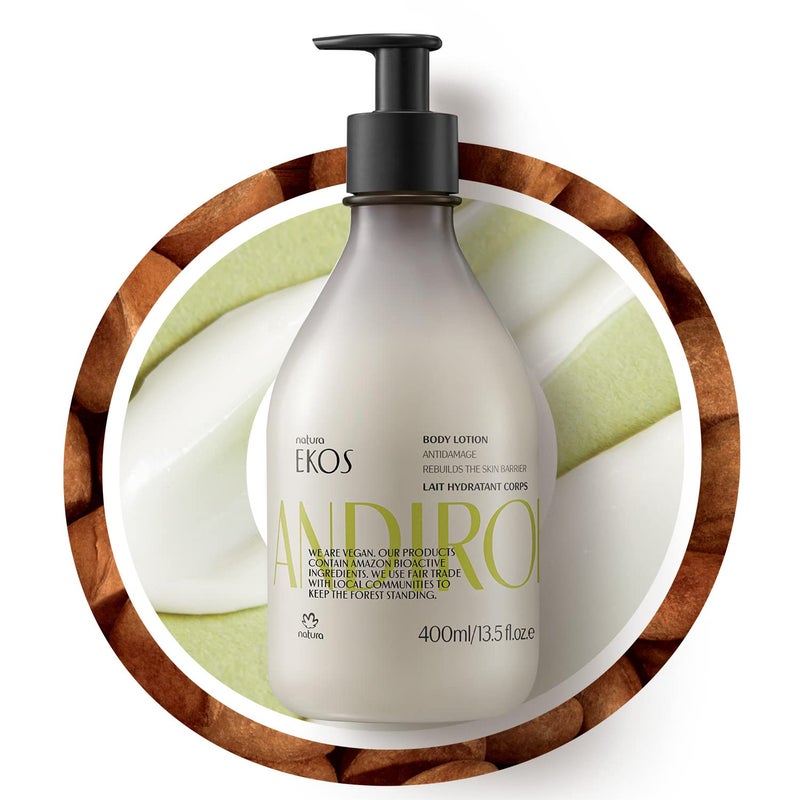 Natura - Ekos Andiroba Restorative Body Lotion - Therapeutic Oil - 30 Hours of Moisturization - Soothe Muscles - Vegan Skin Care - Brazilian Beauty Secrets - Self Care & Body Care - 13.5 fl oz (400ml) - Image 1