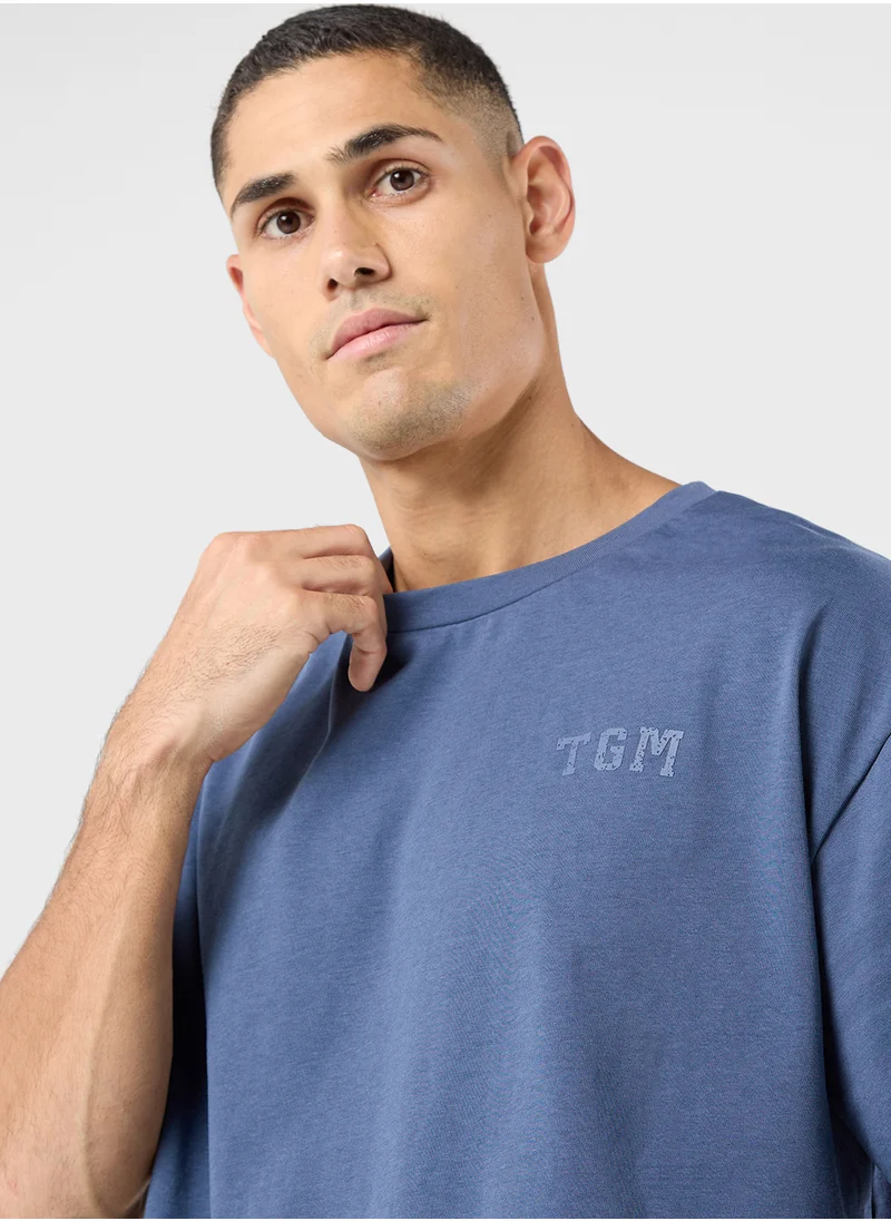 The Giving Movement Oversized College Printed T-Shirt
