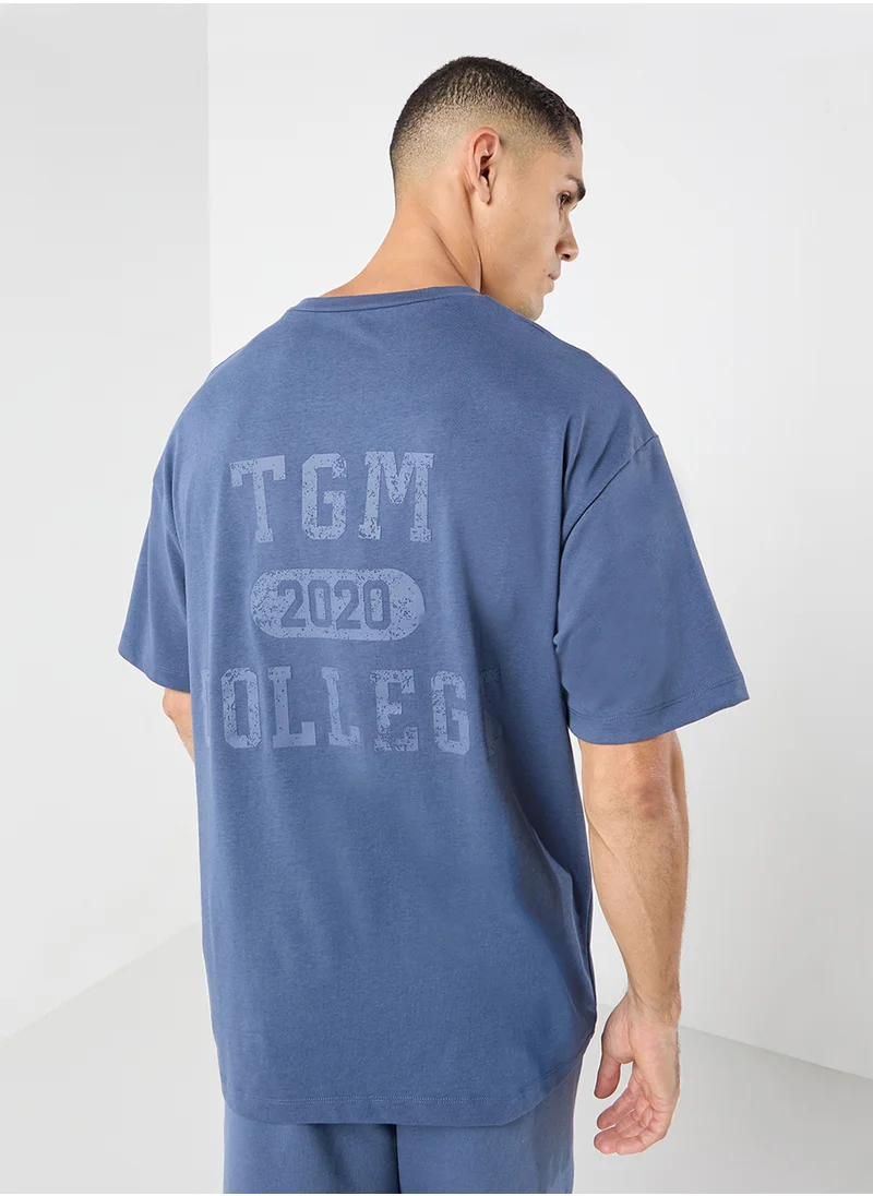 ذا جيفينج موفمنت Oversized College Printed T-Shirt