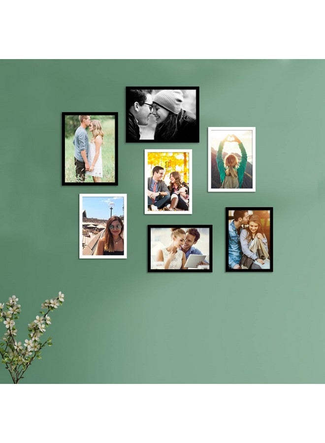 Art Street Synthetic and Engineered Wood Wall Photo Frame for Home Living Room Decoration Eco Series Photoframes for Wall Décor (Black & White, 5x7, 6x8 Inchs, Set of 7) - Image 2