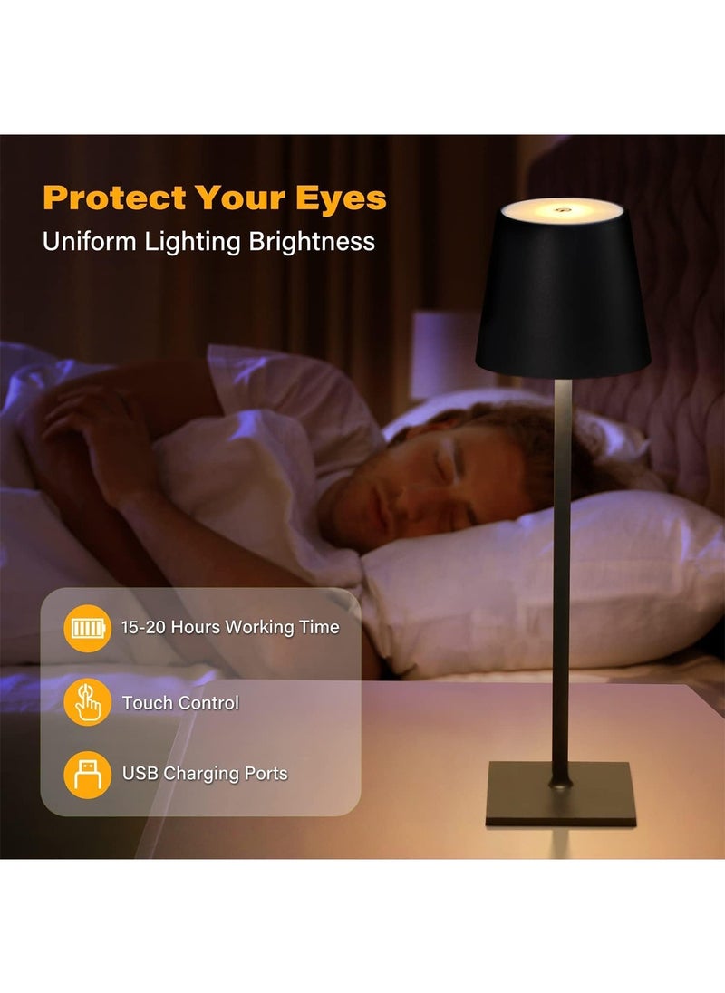 Modern LED Cordless Table Lamp Rechargeable Powered Touch Control Bedside Lamp IP54 Waterproof