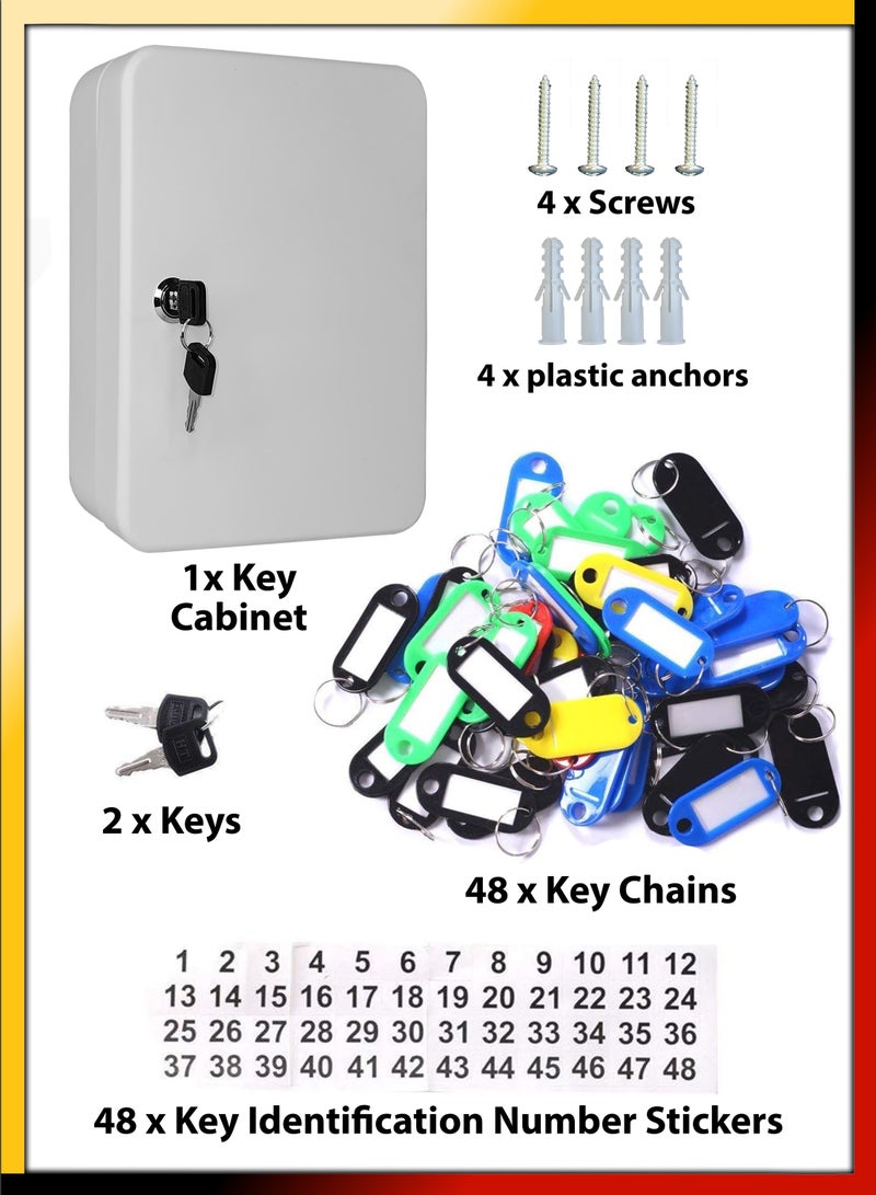 دي بلو 48 صندوق حامل مفاتيح خطاف مثبت على الحائط مفتاح معدني آمن مع علامات التسمية مكتب المنزل تخزين مفتاح منظم خزانة مفتاح خزانة منزل حافظة مفاتيح السيارة إدارة قفل أمان - Image 5
