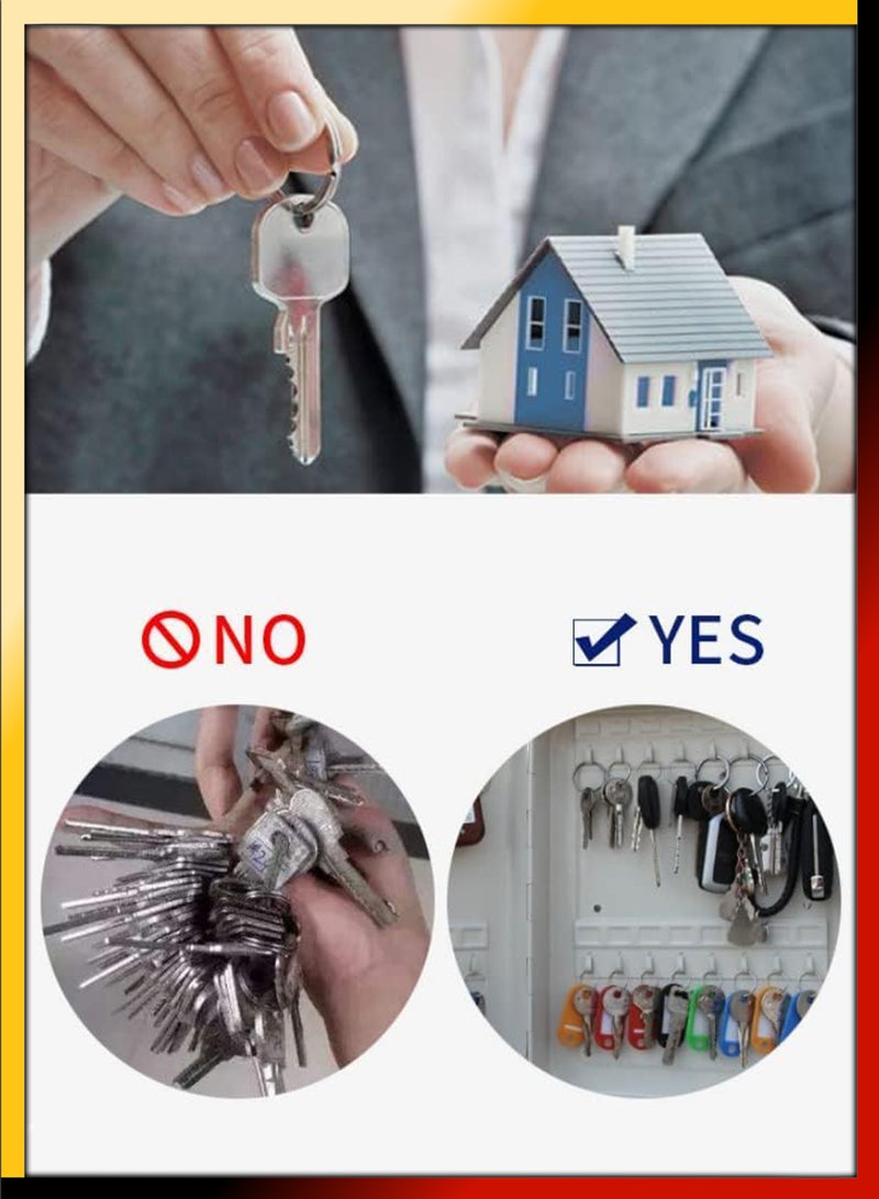 دي بلو 48 صندوق حامل مفاتيح خطاف مثبت على الحائط مفتاح معدني آمن مع علامات التسمية مكتب المنزل تخزين مفتاح منظم خزانة مفتاح خزانة منزل حافظة مفاتيح السيارة إدارة قفل أمان - Image 4