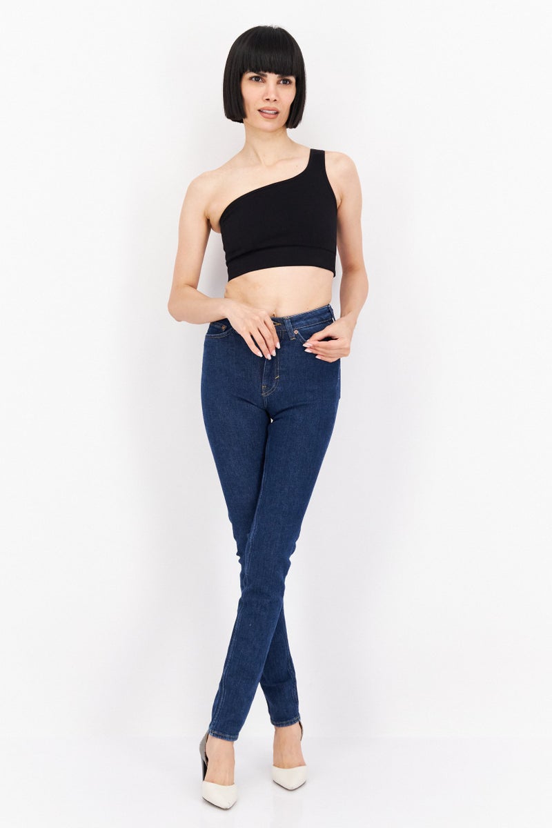 Weekday جينز ضيق قابل للتمدد بخصر مرتفع للنساء، غامق، - Image 3