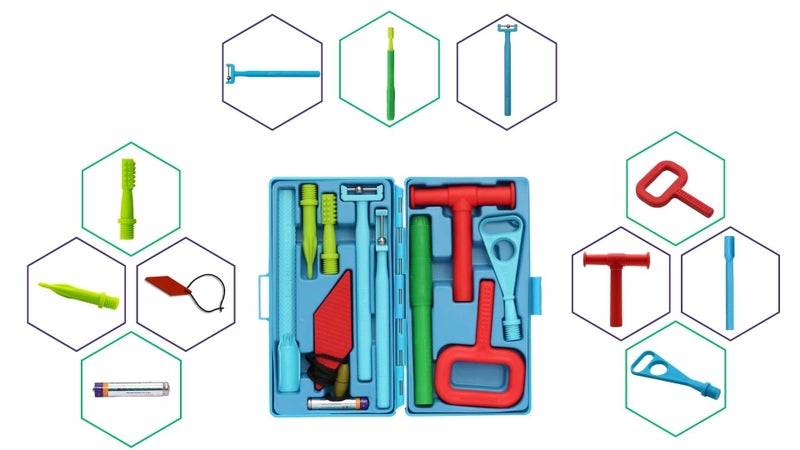 SPEECHGEARS Special Kit, Sensory Integration Tools, Speech Tools, Feeding Tools, V-Pen, Uni-Tip, Pointed-Tip, Talk-Tip, TT-LR, TT-UD, Tongue-Steer, Hickey, Sensory-Bite, Oro-Tube (Hard Green) - Image 3
