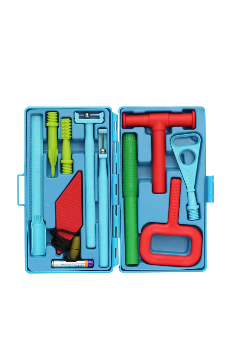 SPEECHGEARS Special Kit, Sensory Integration Tools, Speech Tools, Feeding Tools, V-Pen, Uni-Tip, Pointed-Tip, Talk-Tip, TT-LR, TT-UD, Tongue-Steer, Hickey, Sensory-Bite, Oro-Tube (Hard Green) - Image 1