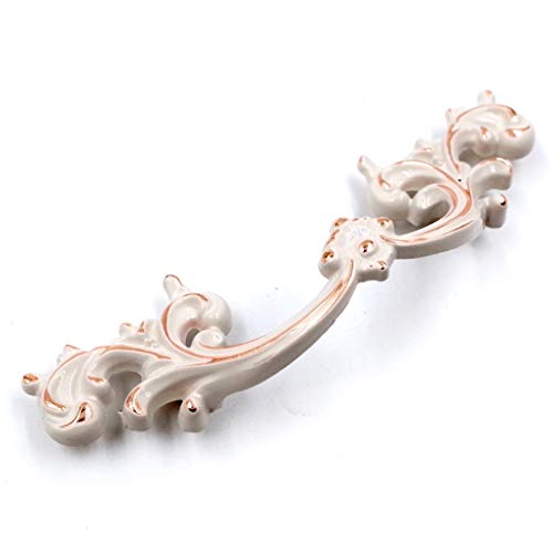 Jetland French Provincial Drawer Pulls - 6-Pack, Ivory White, 2-1/2" Hole Centers, Vintage Shabby Chic Pulls for Dresser Nightstand Cabinet, PW1619W64 - Image 3