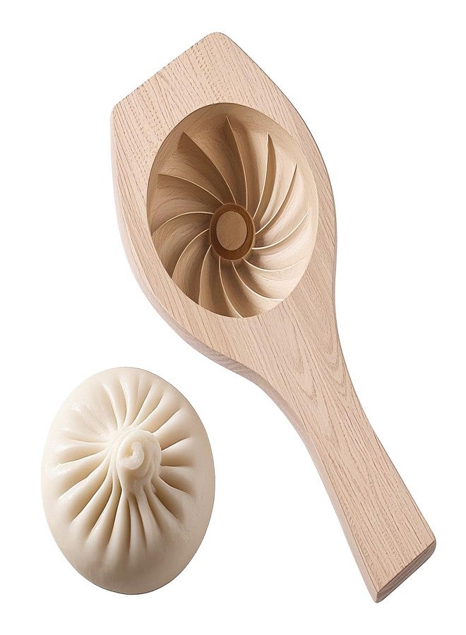 NUTSFLOW DIY Wooden Mooncake & Steamed Bun Molds - Flower Shape Baozi Dumpling Maker, Wooden Pastry & Cookie Cutter for Baking, Mid-Autumn Festival & Kitchen Use - Image 1
