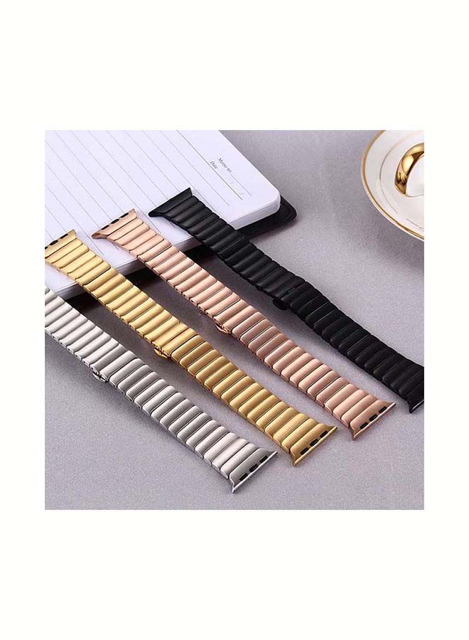 NIBEMINENT Replacement Strap 42mm/44mm/45mm/49mm Stainless Steel Link Bracelet Band For Apple Watch Series 1/2/3/4/5/6/7/8/SE Blue  - Image 3