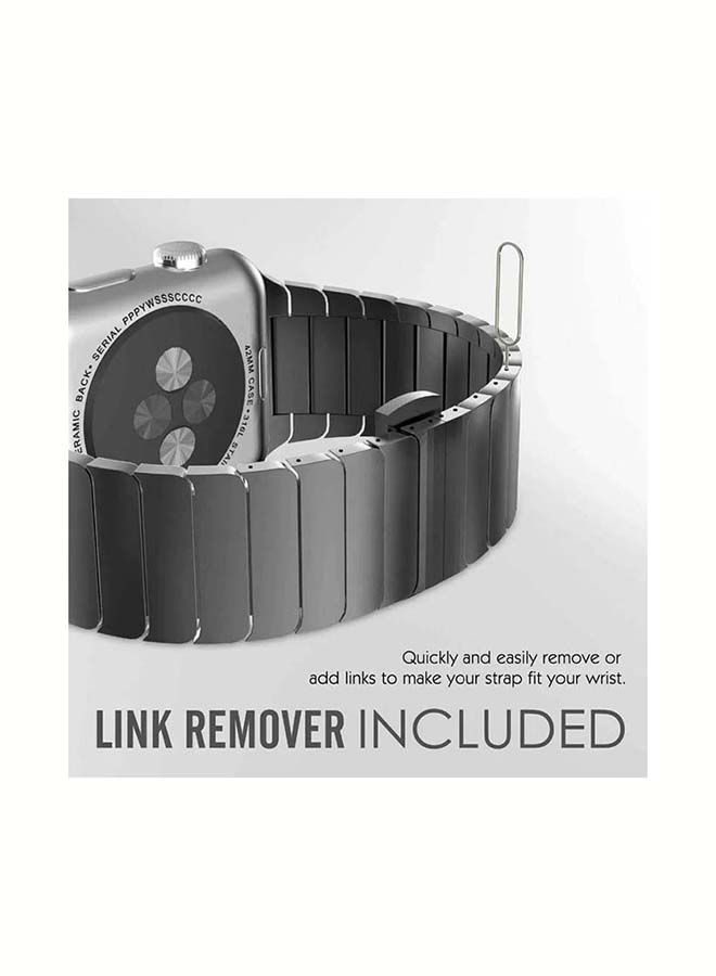 NIBEMINENT Replacement Strap 42mm/44mm/45mm/49mm Stainless Steel Link Bracelet Band For Apple Watch Series 1/2/3/4/5/6/7/8/SE Blue  - Image 5