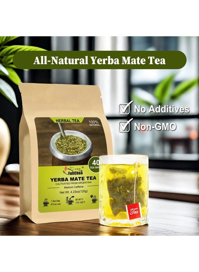 FullChea Yerba Mate Tea Bag, 40 Teabags, 3g/bag - Unsmoked, Cultivated From Argentina - Rich In Antioxidants And Plant Nutrients - Image 5