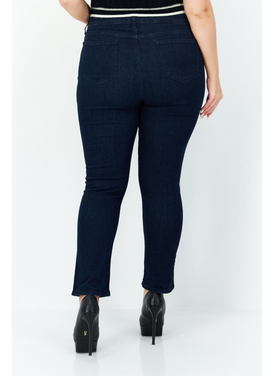 NYDJ - Women Petite Solid Stretchable Jeans, Dark Blue - Image 1