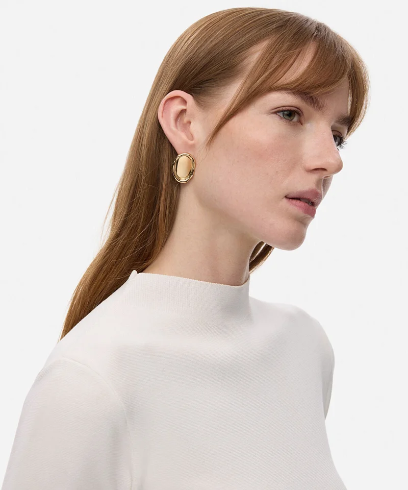 ابيكول Resin and Oval-Shaped Earrings Set