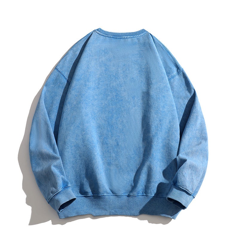 Main Push 350g Heavy New American Crewneck Washed Old Fashion Brand T-shirt Couple's Neutral Loose - Image 4